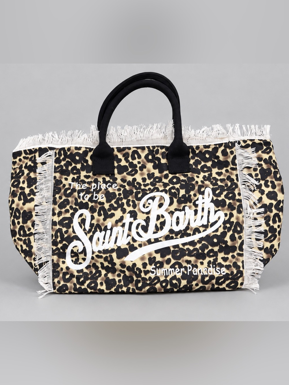 MC2 Saint Barth Vanity Leopard Fringe Beach Tote - Summer Paradise